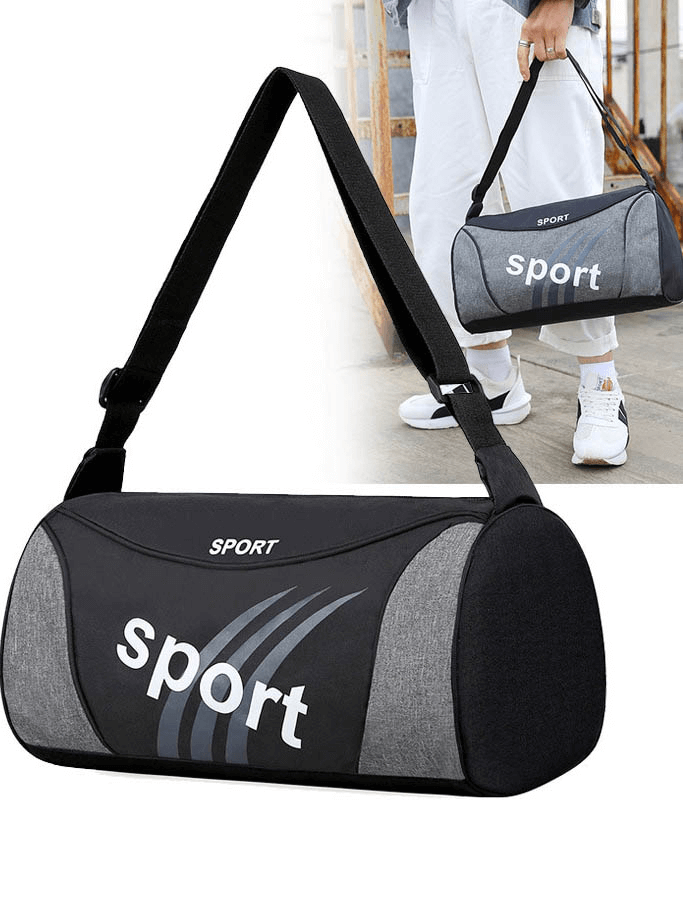 Unisex outdoor multifunction hiking sports bag with belt in black and gray, perfect for adventures. Stylish, durable, and functional design.